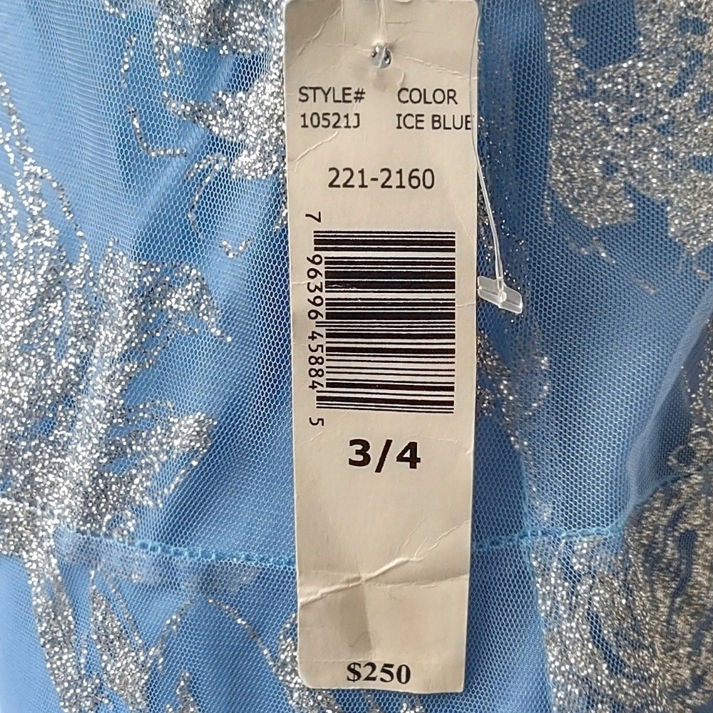 Reign On Strapless Ice Blue and Silver Formal Dress Prom Homecoming Sz 3/4 NWT - Picture 11 of 12